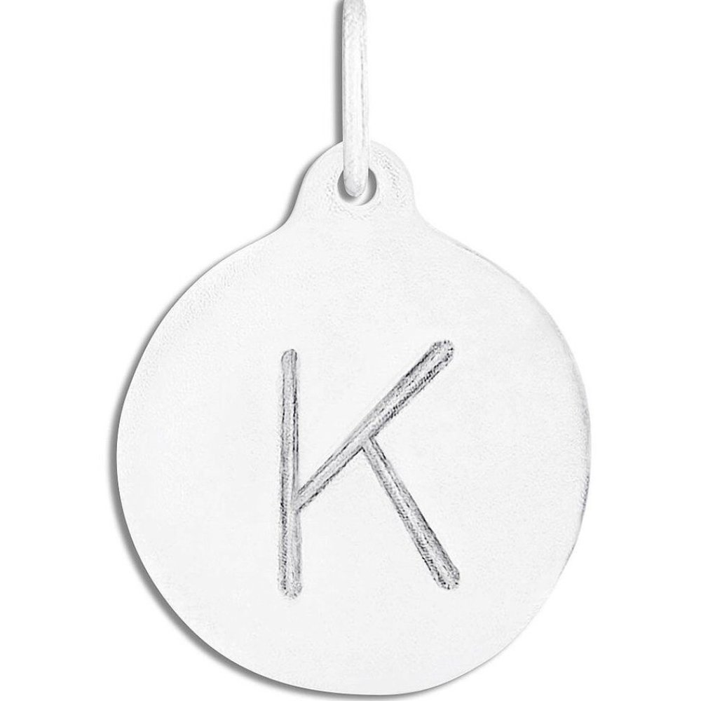 Helen Ficalora Sterling Silver Alphabet Initial K Pendant/ Disk Charm
